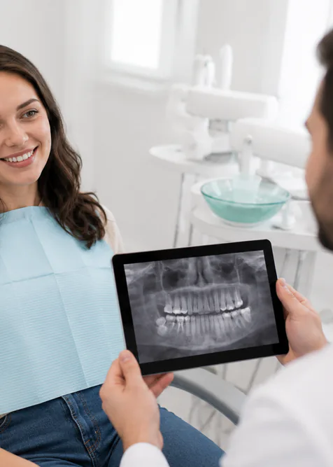 Patient receiving advanced imaging diagnostics for TMJ evaluation
