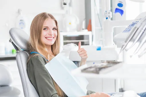 young woman at dentist